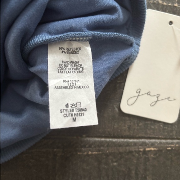 Gaze Blue Ribbed Tank Top - Picture 3 of 3